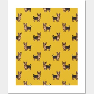 Yorkshire Terrier Dog Pattern Posters and Art